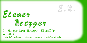 elemer metzger business card